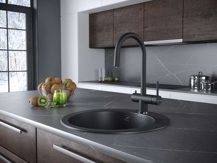 Paulmark Heller Смеситель для кухни высота излива 22,7 см, цвет: антрацит He213218-401