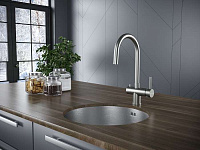 Paulmark Heller Смеситель для кухни высота излива 22,7 см, цвет: нержавеющая сталь He213218-SS