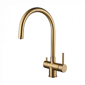 Paulmark Heller Смеситель для кухни высота излива 22,7 см, цвет: брашированное золото He213218-BG