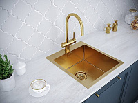 Paulmark Heller Смеситель для кухни высота излива 22,7 см, цвет: брашированное золото He213218-BG