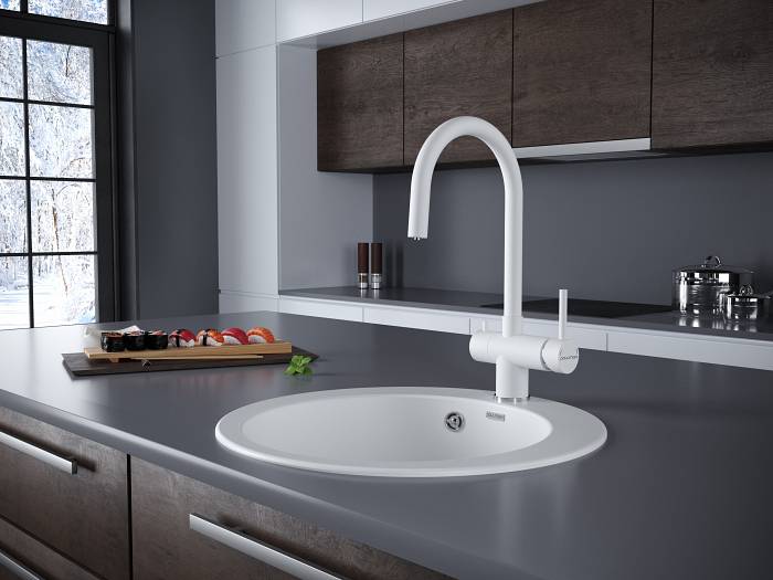 Paulmark Heller Смеситель для кухни высота излива 22,7 см, цвет: белый матовый He213218-431