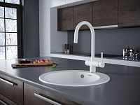 Paulmark Heller Смеситель для кухни высота излива 22,7 см, цвет: белый матовый He213218-431