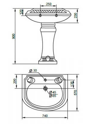Cezares King Palace Раковина 68х51х25,5h, цвет: белый CZR-395