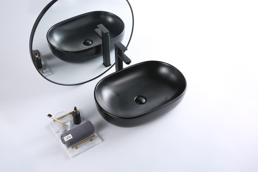 Belbagno Раковина накладная 60х42х14h, цвет: черный матовый BB1084-H301