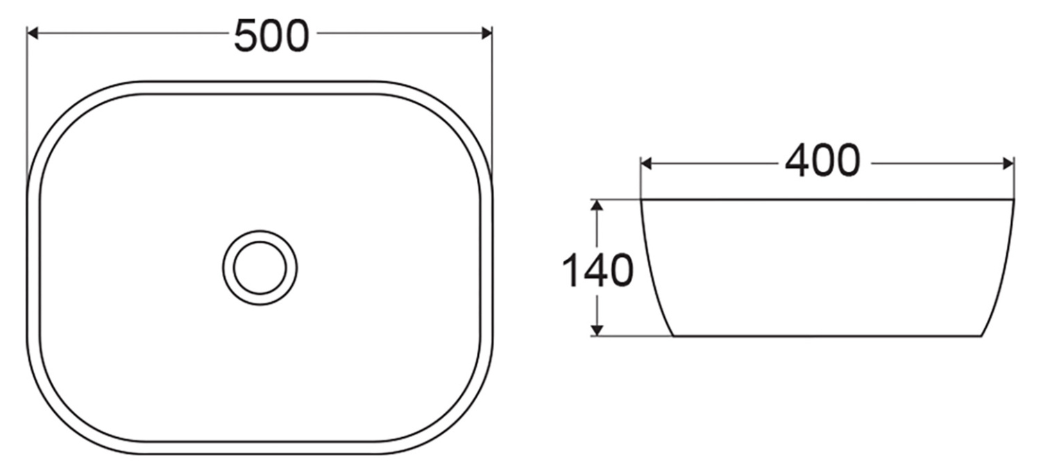Belbagno Раковина накладная 50х40х14h, цвет: серый матовый BB1302-H311