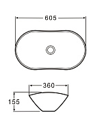 Belbagno Раковина накладная 60,5х37х15h, цвет: черный матовый BB1404-H301
