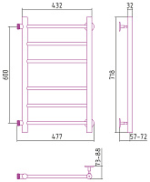Стилье Версия-Б Полотенцесушитель водяной 40x60h, цвет черный глянцевый 17610-6040
