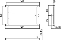 Стилье Минор 0600 Полотенцесушитель водяной для ГВС 59,3x34,8h см, цвет: без покрытия 00600-3260