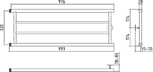 Стилье Минор 0600 Полотенцесушитель водяной для ГВС 99,9x34,8h см, цвет: без покрытия 00600-3210