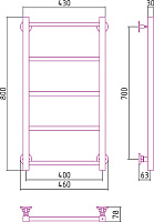 Стилье Версия-КН Полотенцесушитель водяной для ГВС 46x80h см, цвет: без покрытия 00640-8040