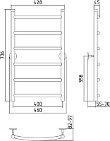 Стилье Универсал-50 Полотенцесушитель водяной для ГВС 46x73,6h см, цвет: без покрытия 00650-8040
