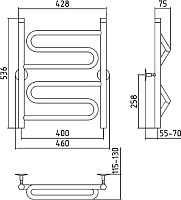 Стилье Универсал-51 Полотенцесушитель водяной для ГВС 46x53,6h см, цвет: без покрытия 00651-6040