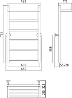 Стилье Универсал-54 Полотенцесушитель водяной для ГВС 46x73,6h см, цвет: без покрытия 00654-8040