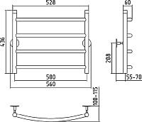 Стилье Универсал-50 Полотенцесушитель водяной для ГВС 56x43,6h см, цвет: без покрытия 00650-5050