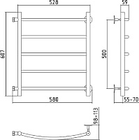 Стилье Версия-Б2 Полотенцесушитель водяной для ГВС 58x60,7h см, цвет: без покрытия 00612-5050