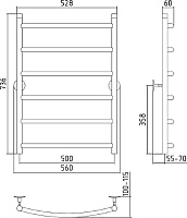 Стилье Универсал-50 Полотенцесушитель водяной 50х80h, цвет: без покрытия 00650-8050
