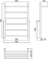 Стилье Универсал-54 Полотенцесушитель водяной для ГВС 56x73,6h см, цвет: без покрытия 00654-8050