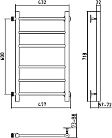 Стилье Версия-Б Полотенцесушитель водяной для ГВС 47,7x71,8h см, цвет: без покрытия 00610-6040