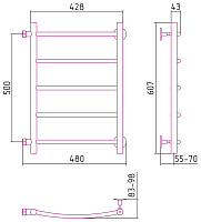 Стилье Версия-Б2 Полотенцесушитель водяной 40x50h, цвет белый глянцевый 12612-5040