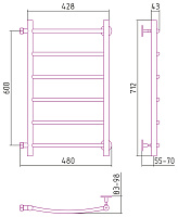 Стилье Версия-Б2 Полотенцесушитель водяной 40x60h, цвет белый глянцевый 12612-6040