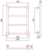 Стилье Версия-КН Полотенцесушитель водяной 40x60h, цвет без покрытия 00640-6040