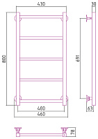 Стилье Версия-КН Полотенцесушитель водяной 40x80h, цвет белый глянцевый 12640-8040