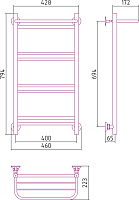 Стилье Версия-Н1 Полотенцесушитель водяной 40x80h, цвет черный глянцевый 17621-8040