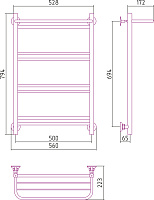 Стилье Версия-Н1 Полотенцесушитель водяной 50x80h, цвет черный глянцевый 17621-8050