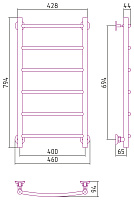 Стилье Версия-Н2 Полотенцесушитель водяной 40x80h, цвет черный глянцевый 17622-8040