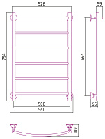 Стилье Версия-Н2 Полотенцесушитель водяной 50x80h, цвет белый глянцевый 12622-8050