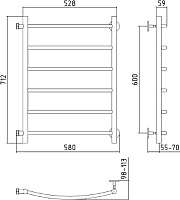 Стилье Версия-Б2 Полотенцесушитель водяной для ГВС 58x71,2h см, цвет: без покрытия 00612-6050