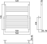 Стилье Универсал-53 Полотенцесушитель водяной для ГВС 56x53,6h см, цвет: без покрытия 00653-6050