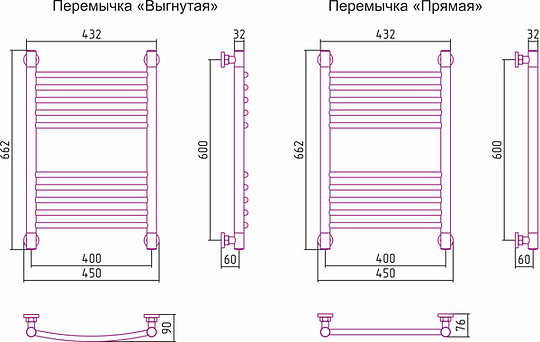 Сунержа Богема+ Полотенцесушитель водяной 40x60h, цвет: без покрытия 00-0221-6040
