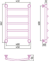 Сунержа Галант+ Полотенцесушитель водяной 40x60h, цвет: без покрытия 00-0200-6040