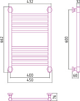 Сунержа Богема+ Полотенцесушитель водяной 40x60h, цвет: без покрытия 00-0220-6040