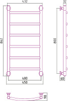 Сунержа Галант+ Полотенцесушитель водяной 40x80h, цвет: без покрытия 00-0200-8040