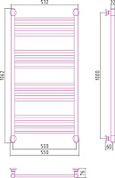 Сунержа Богема+ Полотенцесушитель водяной 50x100h, цвет: без покрытия 00-0220-1050