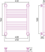 Сунержа Богема+ Полотенцесушитель водяной 40x50h, цвет: без покрытия 00-0220-5040
