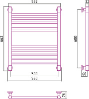Сунержа Богема+ Полотенцесушитель водяной 50x60h, цвет: без покрытия 00-0220-6050