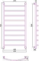 Сунержа Галант+ Полотенцесушитель водяной 60x120h, цвет: без покрытия 00-0200-1260