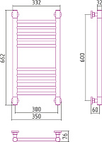 Сунержа Богема+ Полотенцесушитель водяной 30x60h, цвет: без покрытия 00-0220-6030