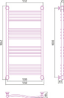 Сунержа Флюид+ Полотенцесушитель водяной 50x100h, цвет: без покрытия 00-0222-1050