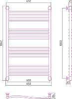 Сунержа Флюид+ Полотенцесушитель водяной 60x100h, цвет: без покрытия 00-0222-1060
