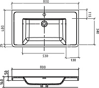 Мебельная раковина BelBagno Energia-N 80 EA-800-LVB