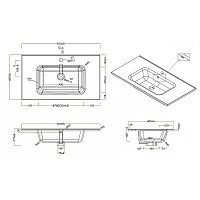 BelBagno Мебельная раковина керамическая 81x46x17h c 1 отверстием под смес белая BB800ETL
