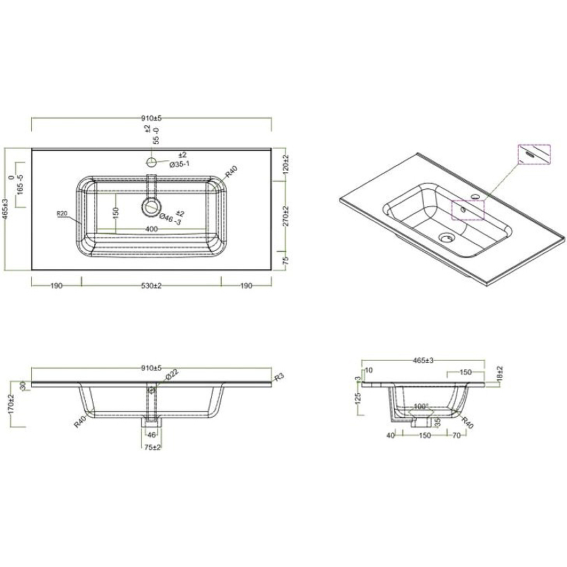 Мебельная раковина BelBagno BB900ETL