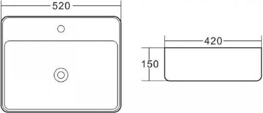 Belbagno Раковина накладная 42х52,5х15h, цвет:белый BB1367
