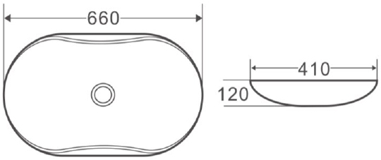 Belbagno Раковина накладная 41х66,5х12h, цвет:белый BB1334