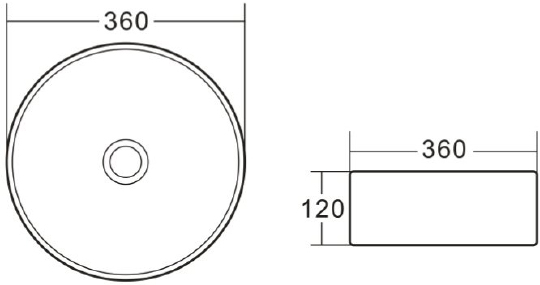 Belbagno Раковина накладная d36x12h, из керамики BB1357