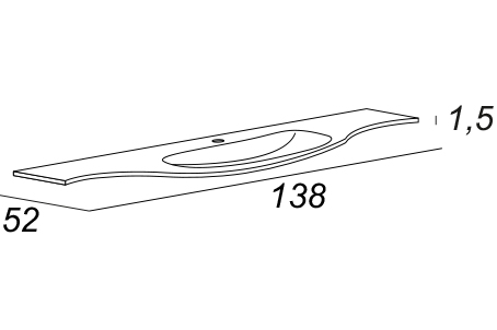 Мебельная раковина Cezares Sting 138 Extra light 82411